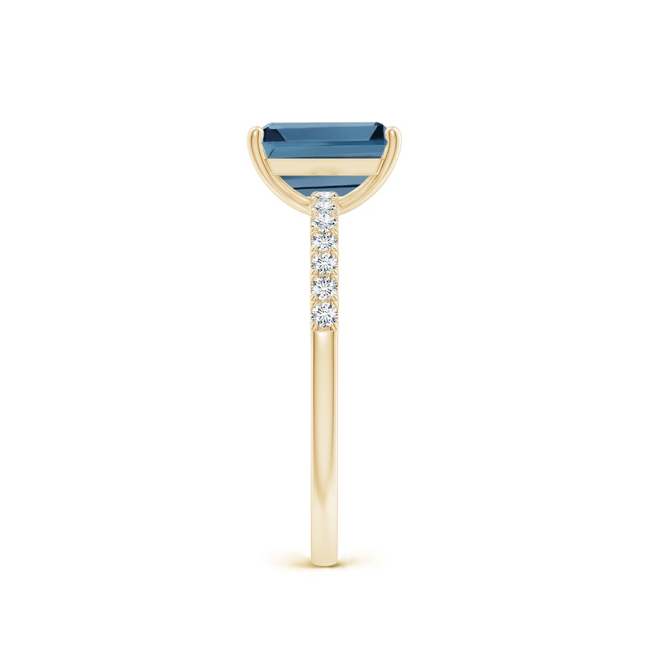 8x6mm A Emerald-Cut London Blue Topaz Engagement Ring with Diamonds in Yellow Gold side 299