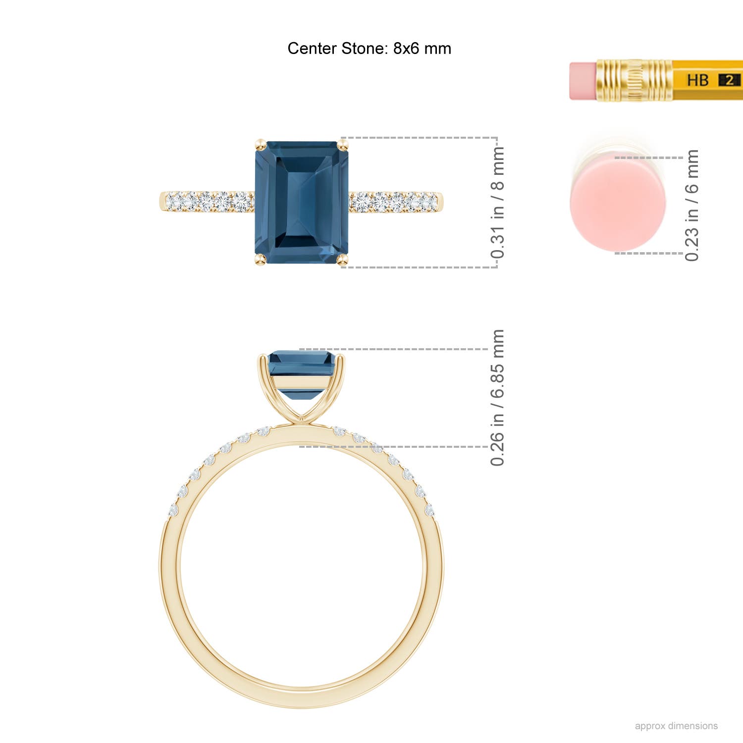 A - London Blue Topaz / 2.12 CT / 14 KT Yellow Gold