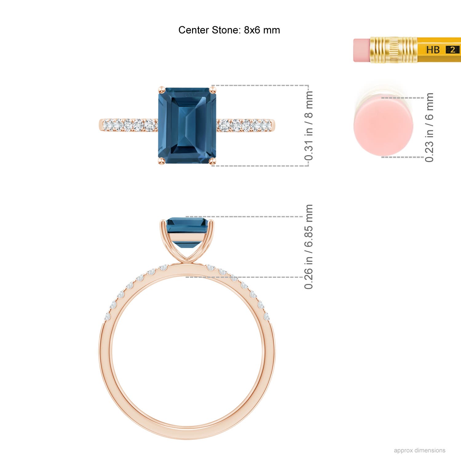 AA - London Blue Topaz / 2.12 CT / 14 KT Rose Gold