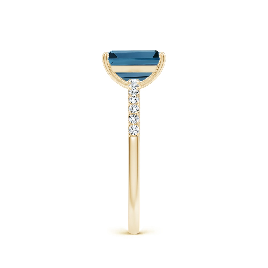 8x6mm AA Emerald-Cut London Blue Topaz Engagement Ring with Diamonds in Yellow Gold side 299