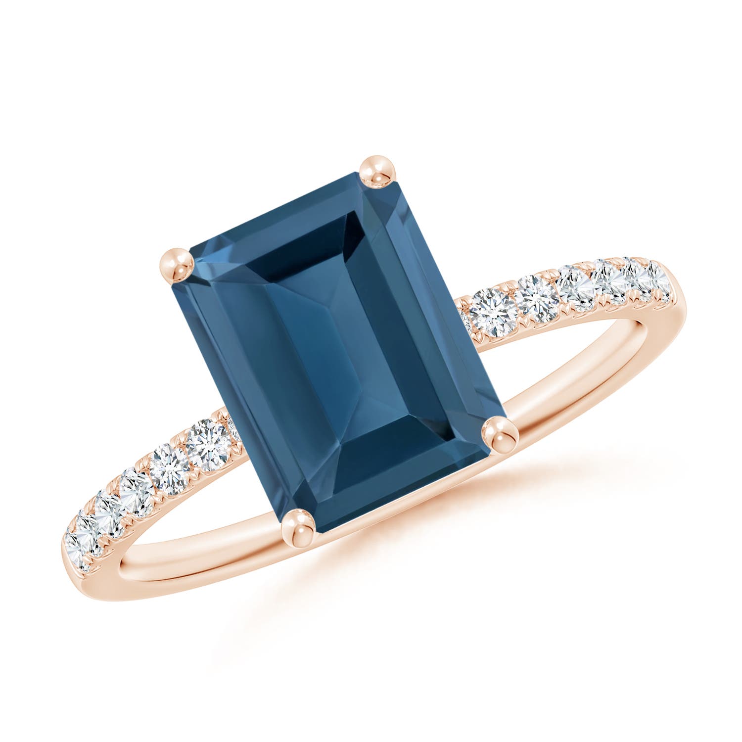 A - London Blue Topaz / 2.95 CT / 14 KT Rose Gold