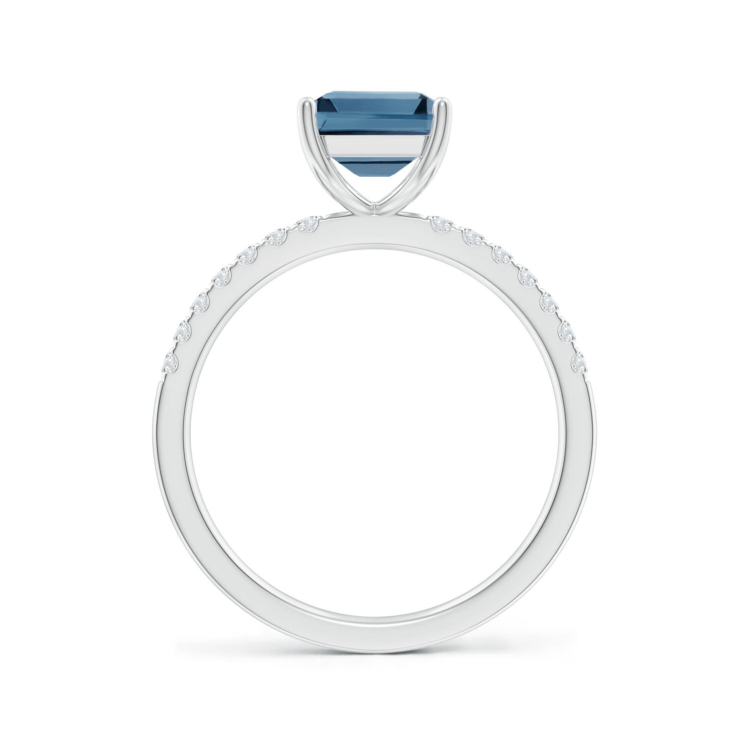 A - London Blue Topaz / 2.95 CT / 14 KT White Gold