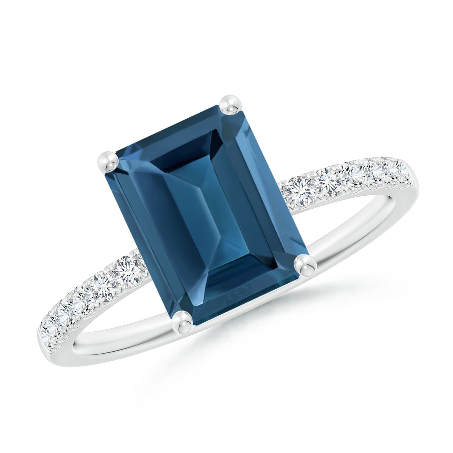 AA - London Blue Topaz / 2.95 CT / 14 KT White Gold