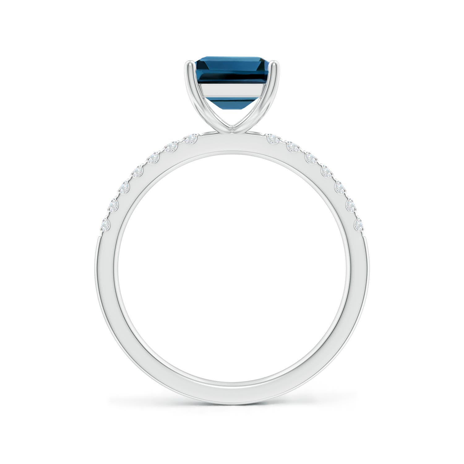 AAA - London Blue Topaz / 2.95 CT / 14 KT White Gold