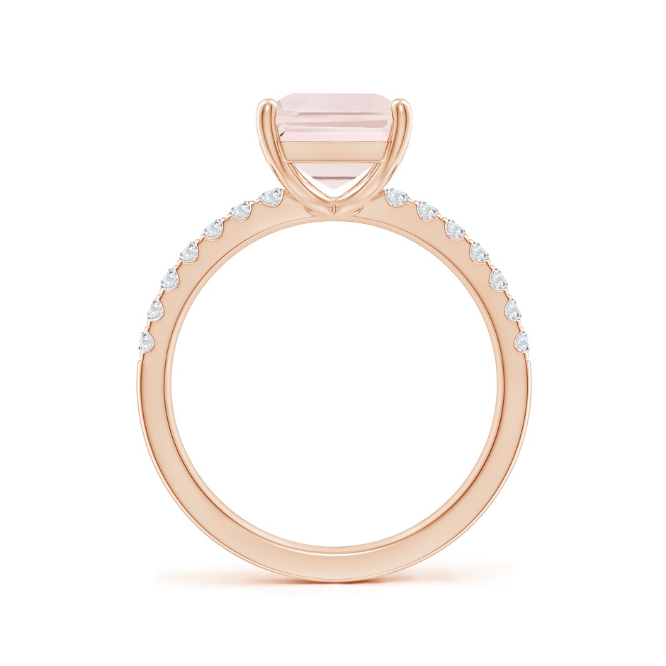 10x8mm A Emerald-Cut Morganite Engagement Ring with Diamonds in Rose Gold side 199