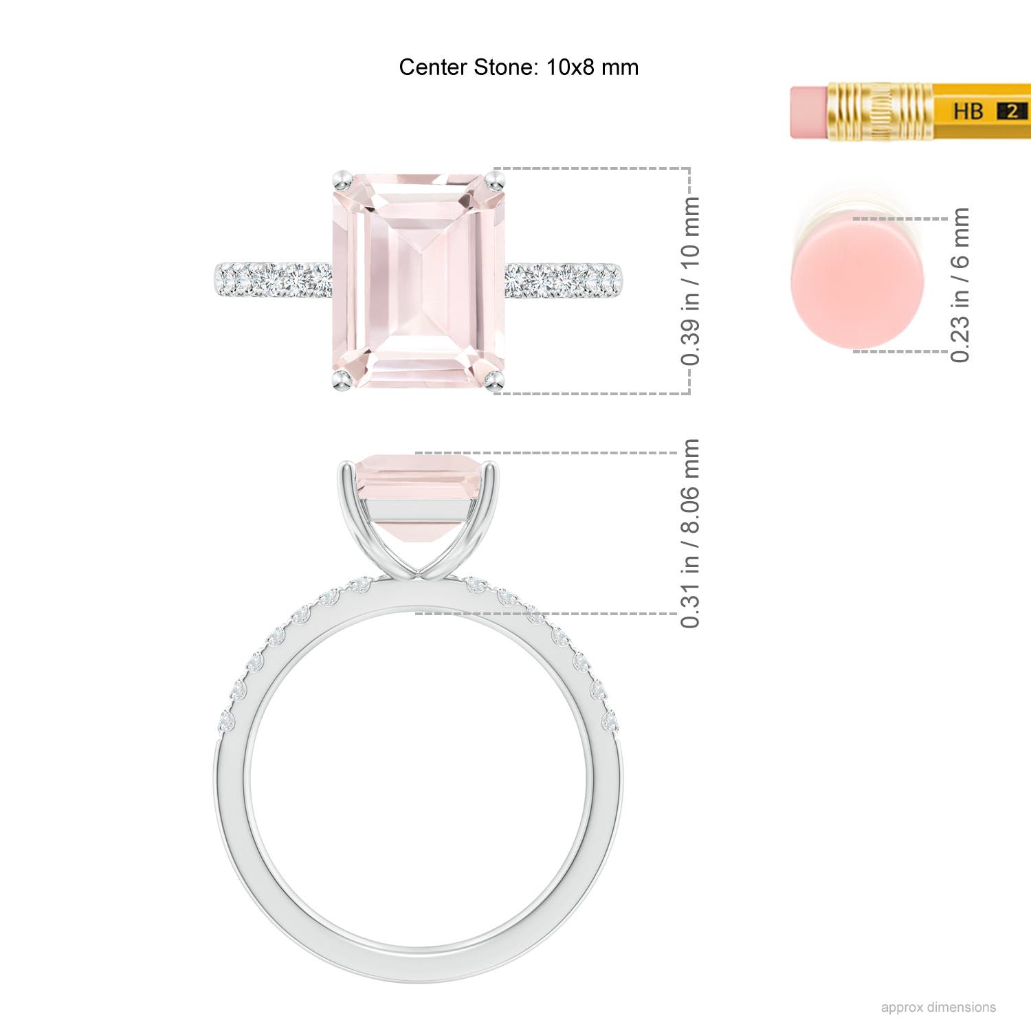 A - Morganite / 3.35 CT / 14 KT White Gold