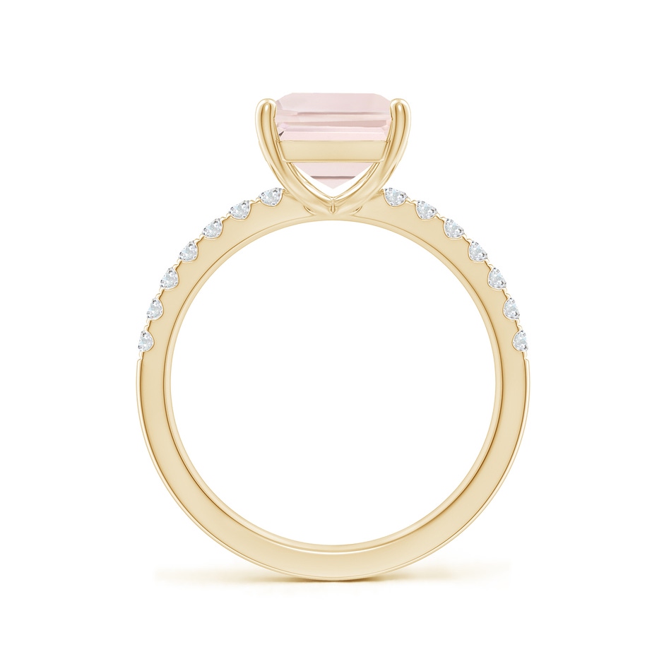 10x8mm A Emerald-Cut Morganite Engagement Ring with Diamonds in Yellow Gold side 199
