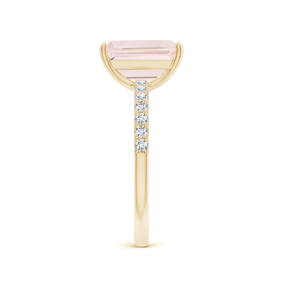10x8mm A Emerald-Cut Morganite Engagement Ring with Diamonds in Yellow Gold side 299