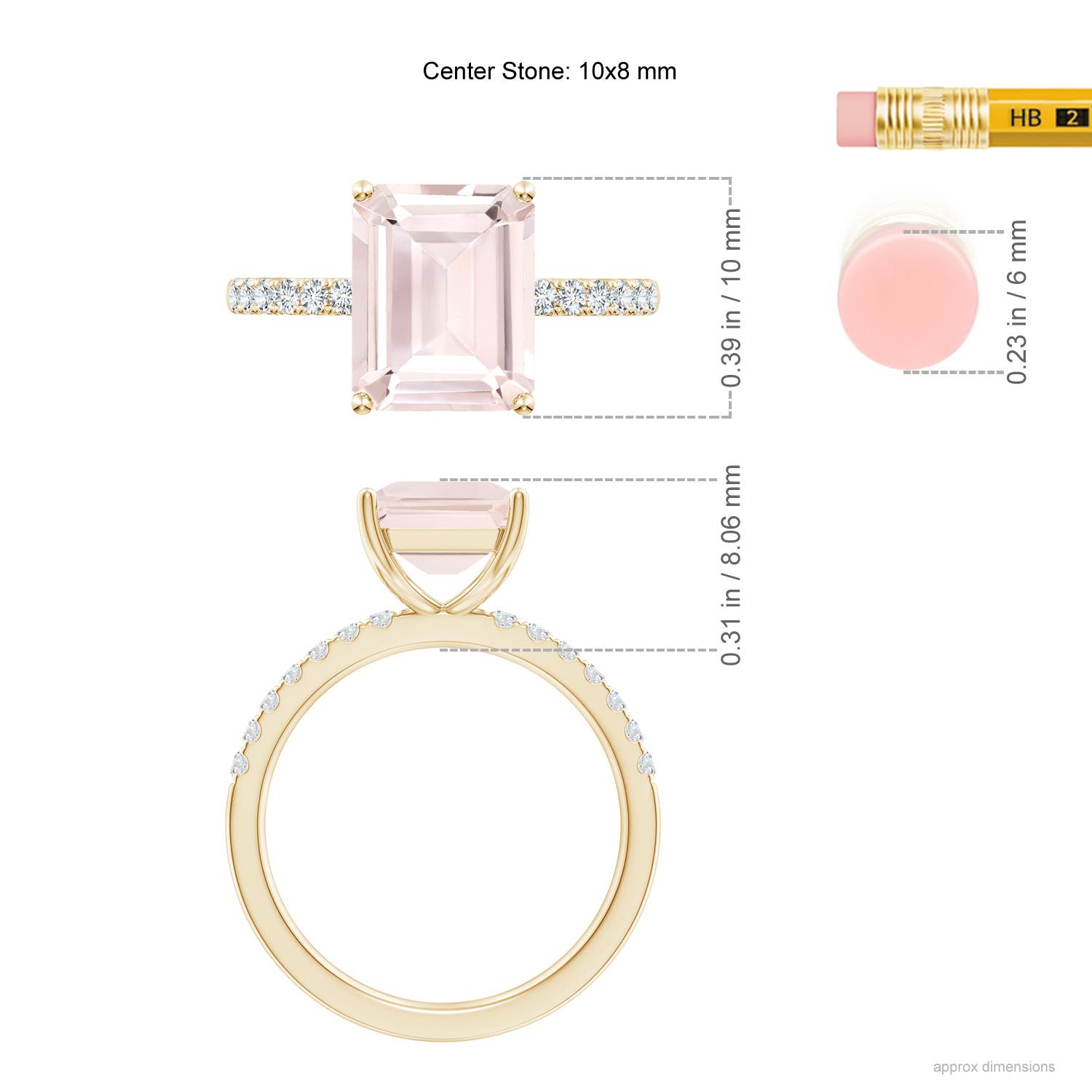 A - Morganite / 3.35 CT / 14 KT Yellow Gold