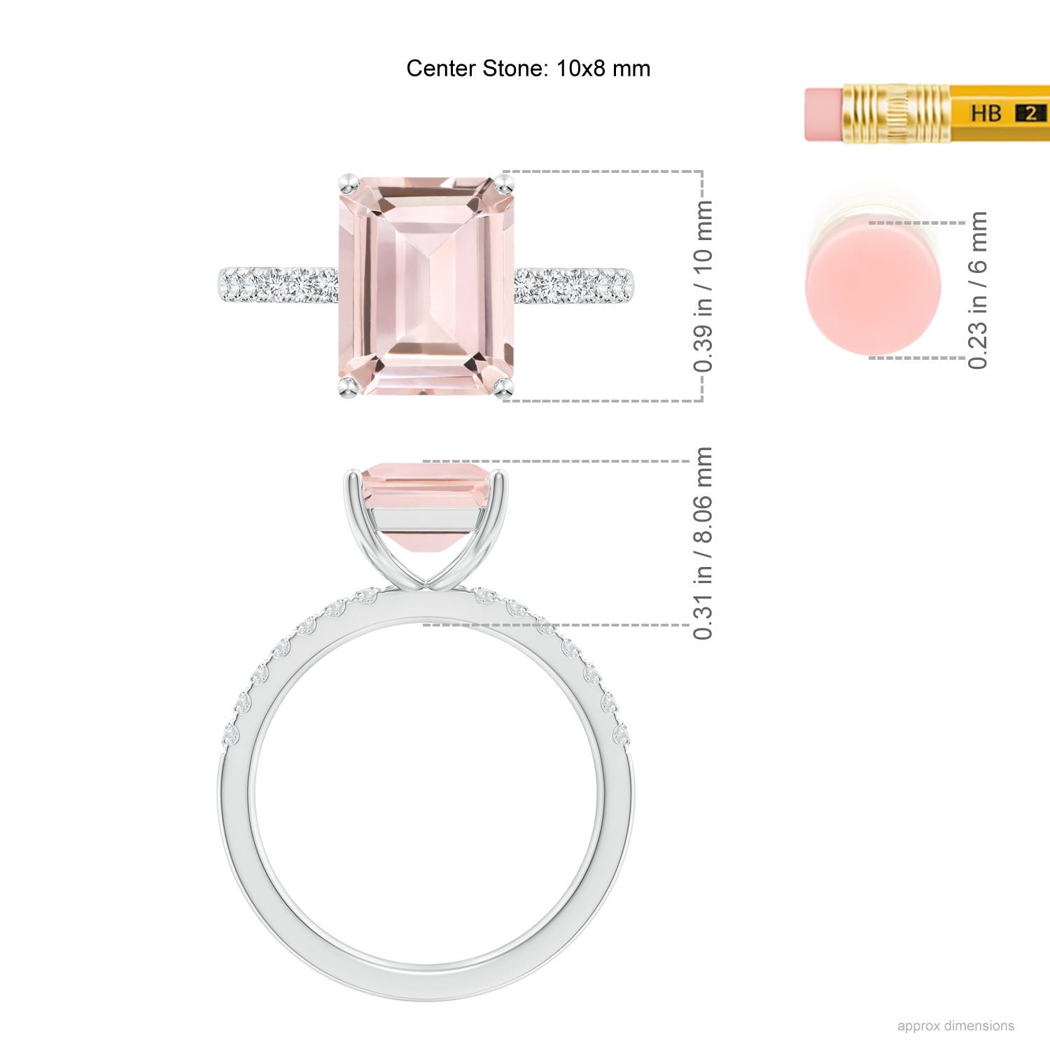 AA - Morganite / 3.35 CT / 14 KT White Gold