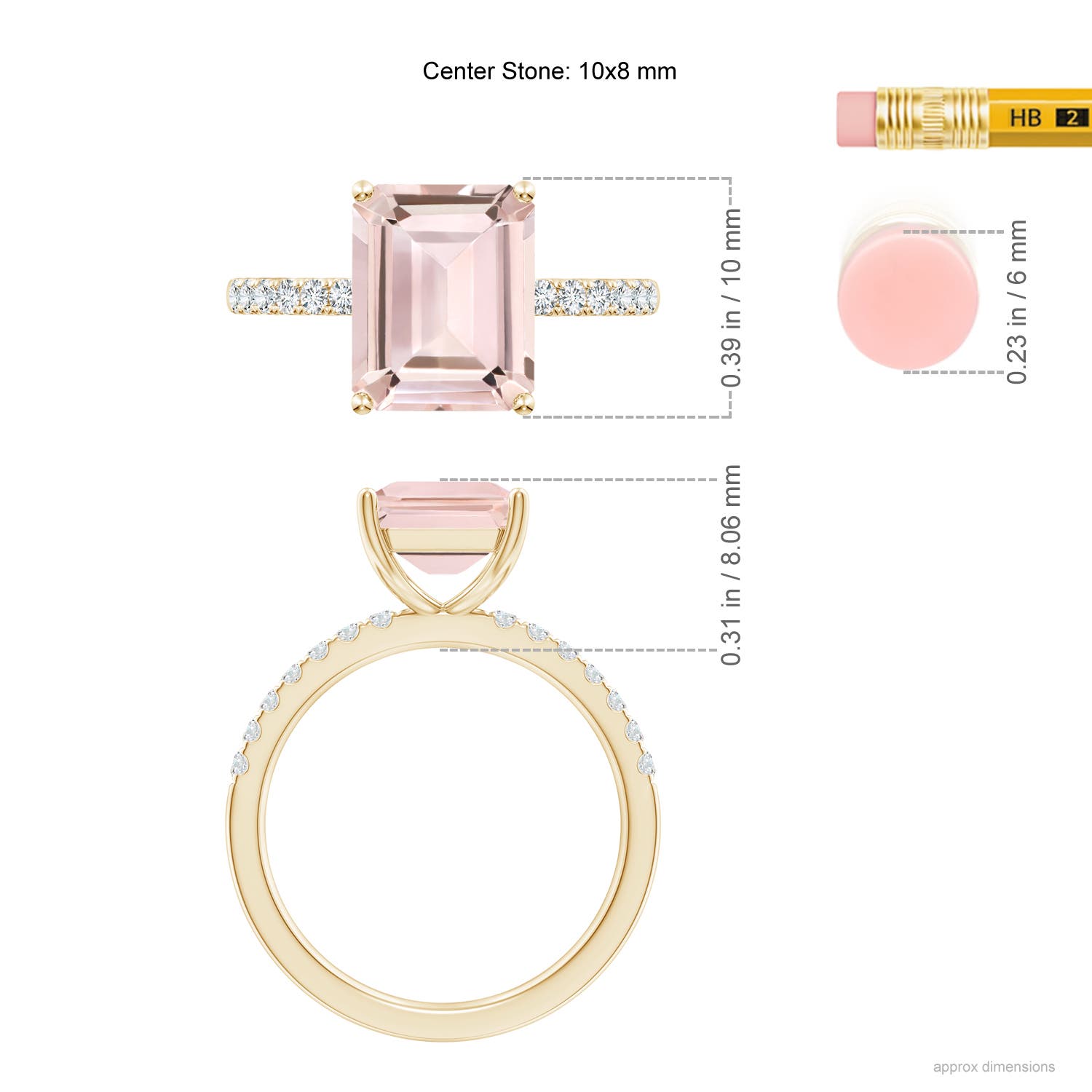 AA - Morganite / 3.35 CT / 14 KT Yellow Gold