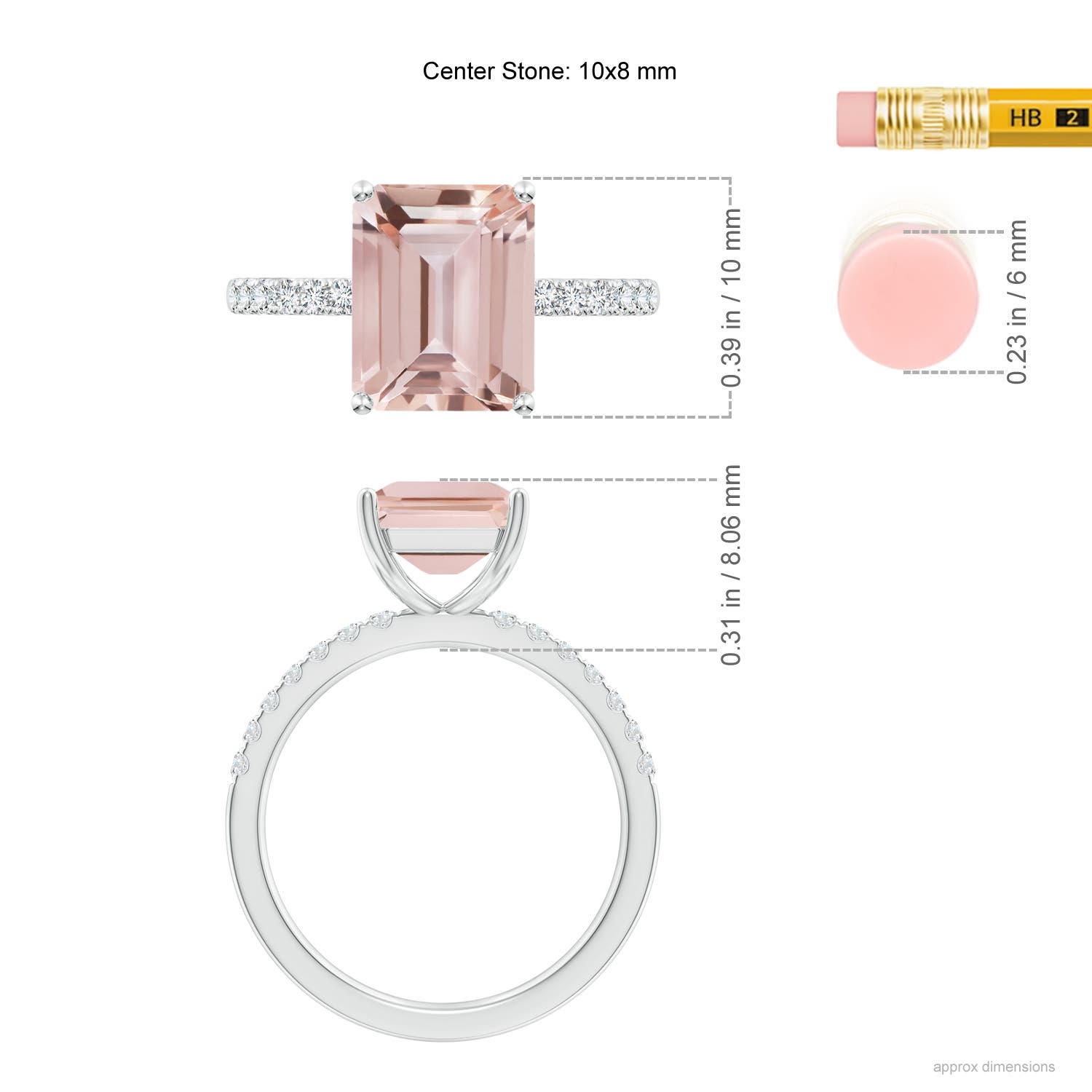 AAA - Morganite / 3.35 CT / 14 KT White Gold