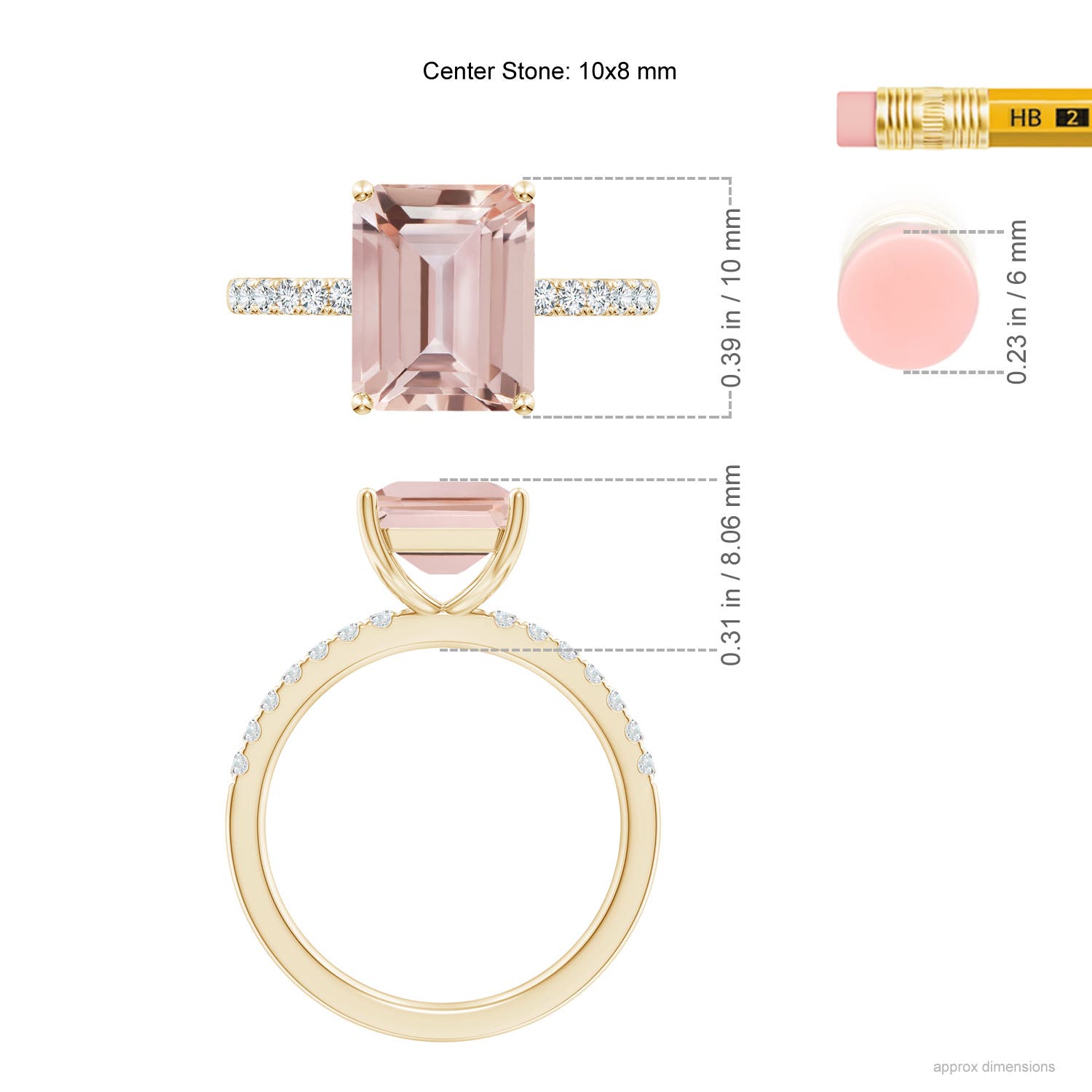 AAA - Morganite / 3.35 CT / 14 KT Yellow Gold