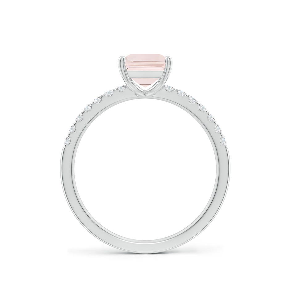 8x6mm A Emerald-Cut Morganite Engagement Ring with Diamonds in 10K White Gold side 199