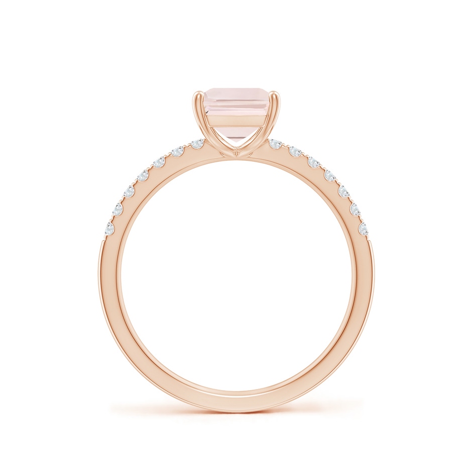 8x6mm A Emerald-Cut Morganite Engagement Ring with Diamonds in Rose Gold side 199