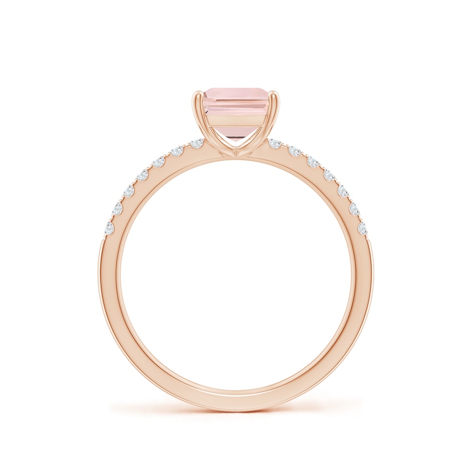 8x6mm AA Emerald-Cut Morganite Engagement Ring with Diamonds in 9K Rose Gold side 199