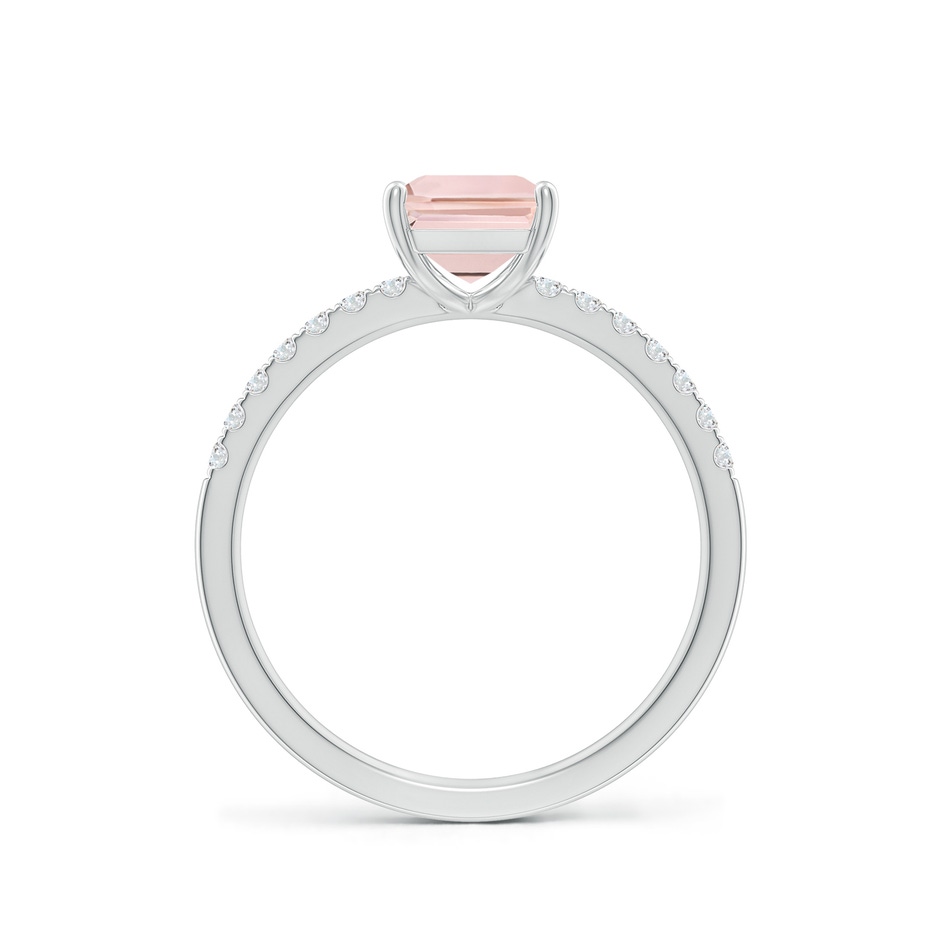 8x6mm AA Emerald-Cut Morganite Engagement Ring with Diamonds in White Gold side 199