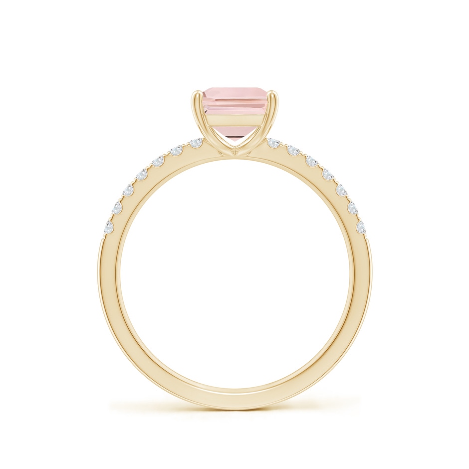 8x6mm AA Emerald-Cut Morganite Engagement Ring with Diamonds in Yellow Gold side 199