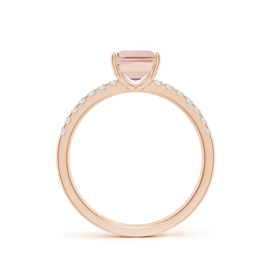 8x6mm AAA Emerald-Cut Morganite Engagement Ring with Diamonds in 10K Rose Gold side 199