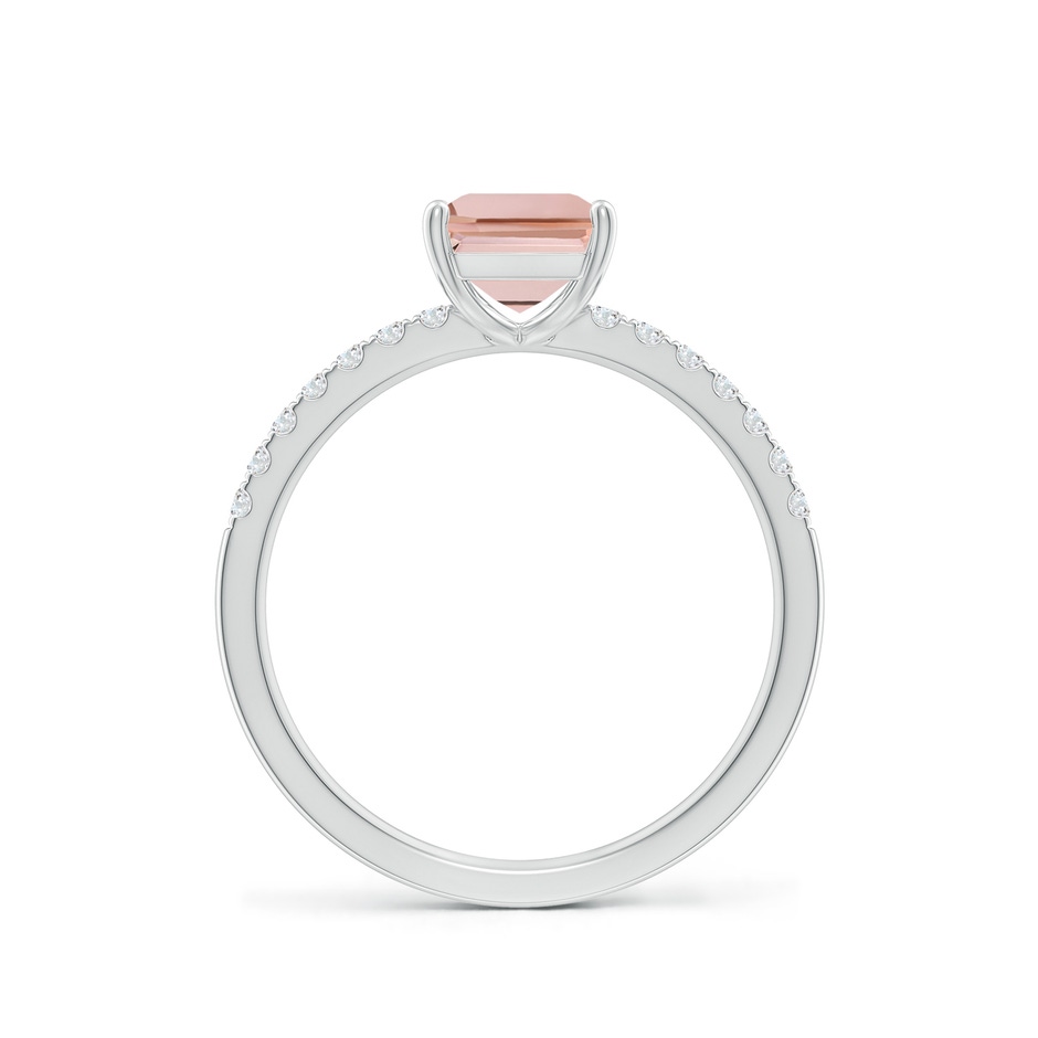 8x6mm AAAA Emerald-Cut Morganite Engagement Ring with Diamonds in P950 Platinum side 199