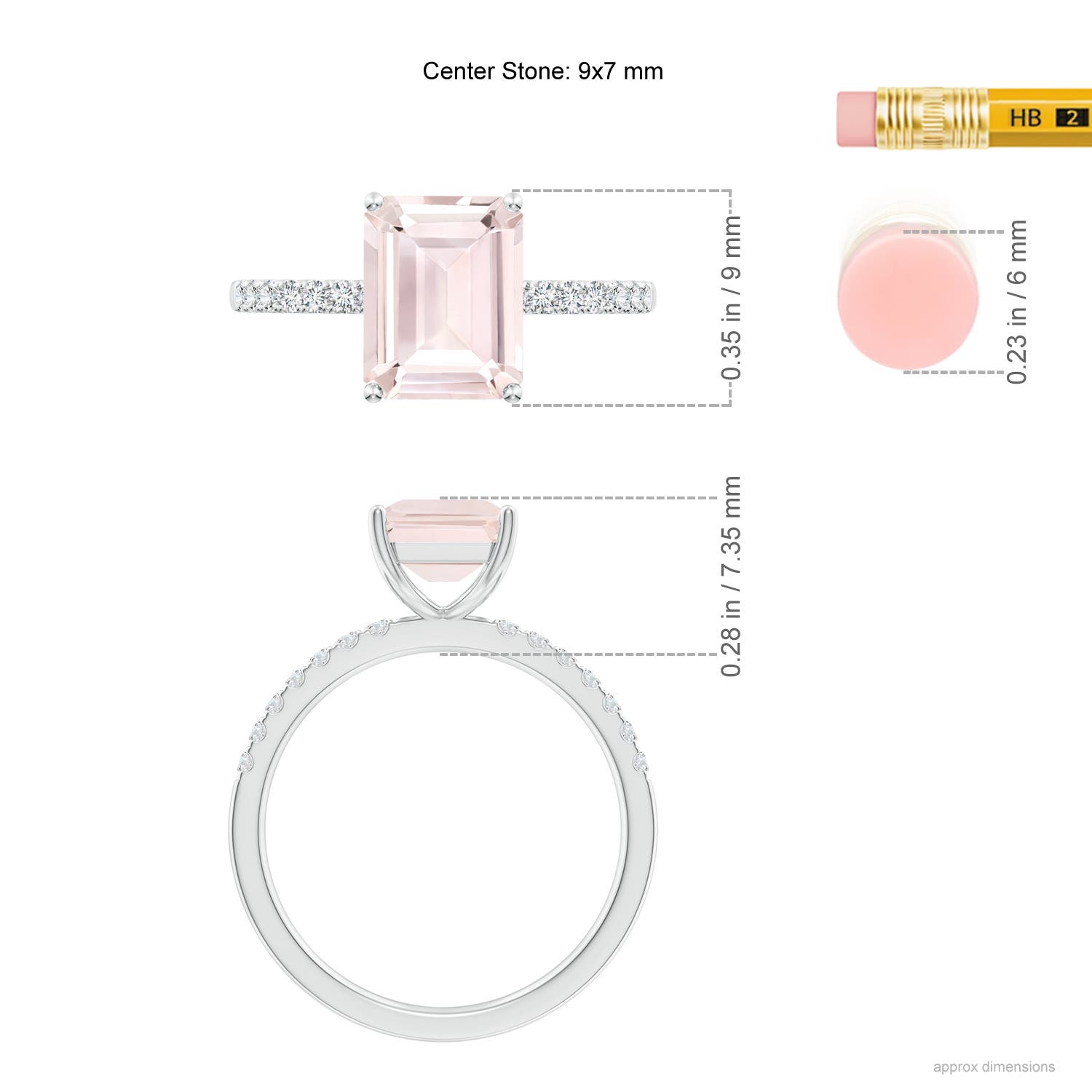 A - Morganite / 2.25 CT / 14 KT White Gold