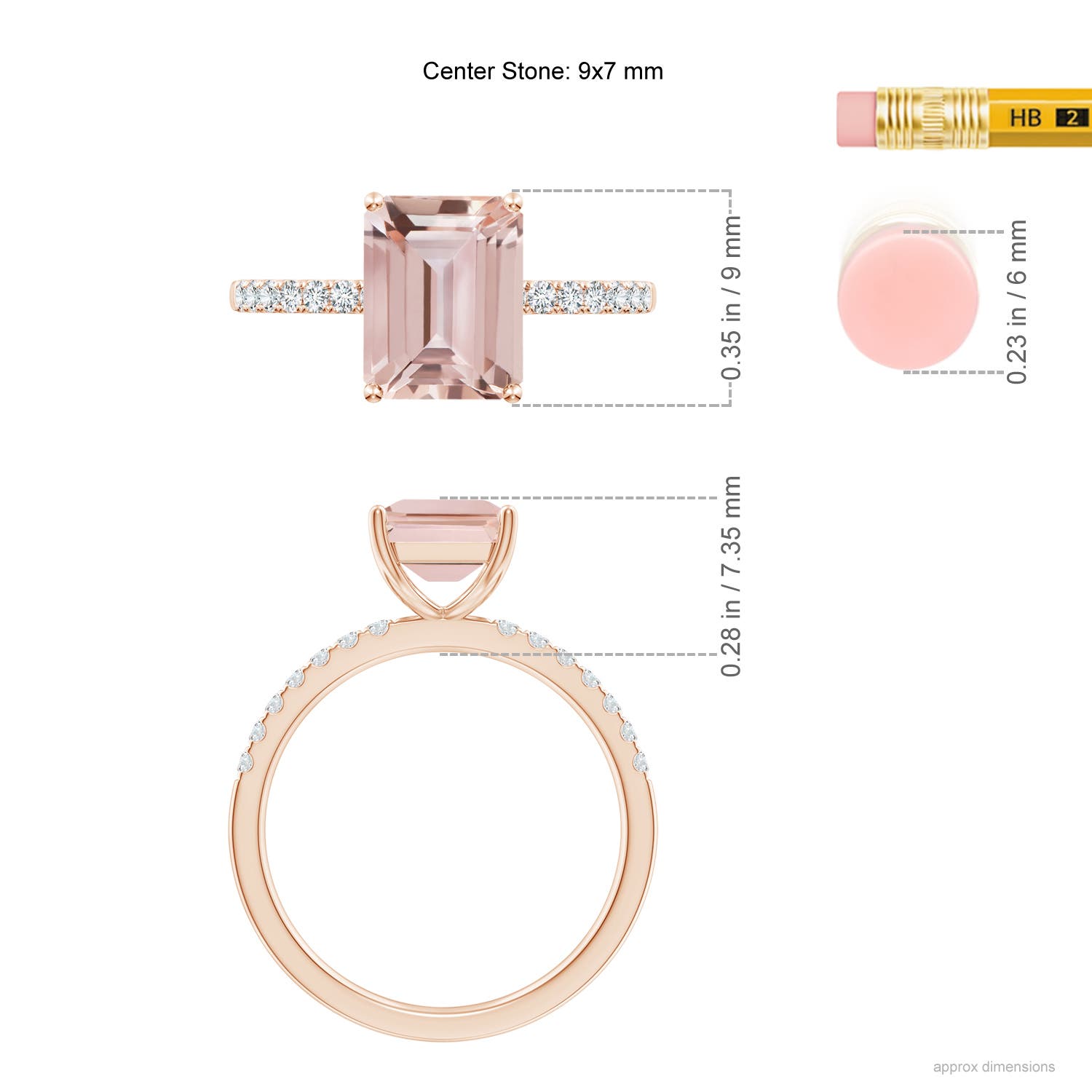 AAA - Morganite / 2.25 CT / 14 KT Rose Gold