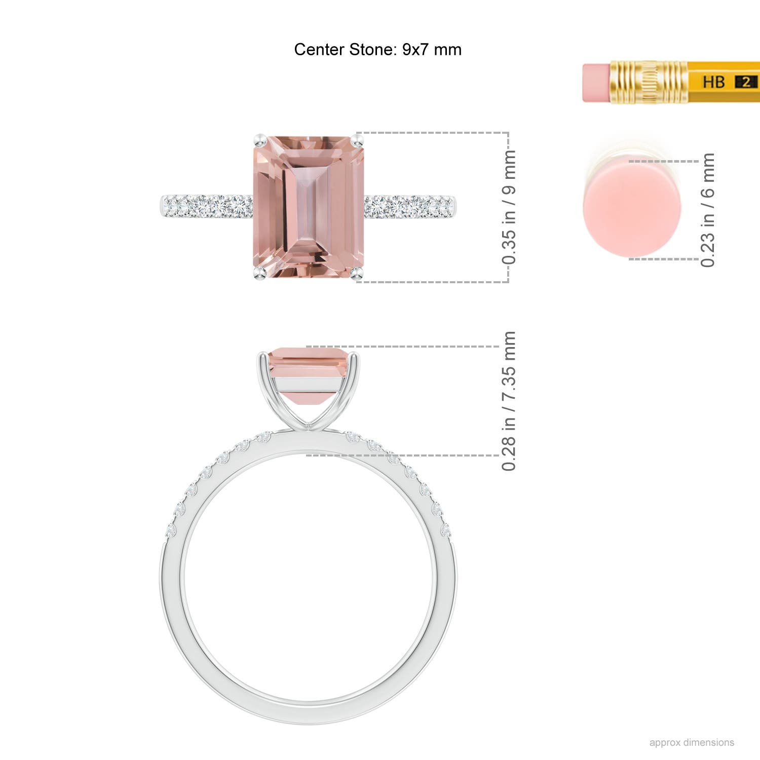 AAAA - Morganite / 2.25 CT / 14 KT White Gold