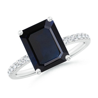 Emerald Cut A Blue Sapphire