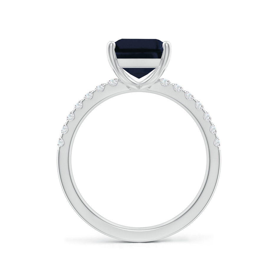 10x8mm A Emerald-Cut Blue Sapphire Engagement Ring with Diamonds in White Gold side 199