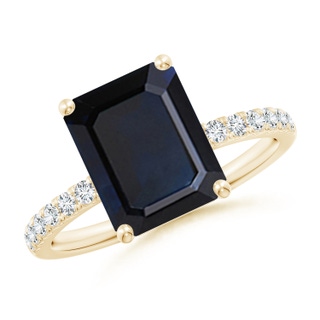 Emerald Cut A Blue Sapphire