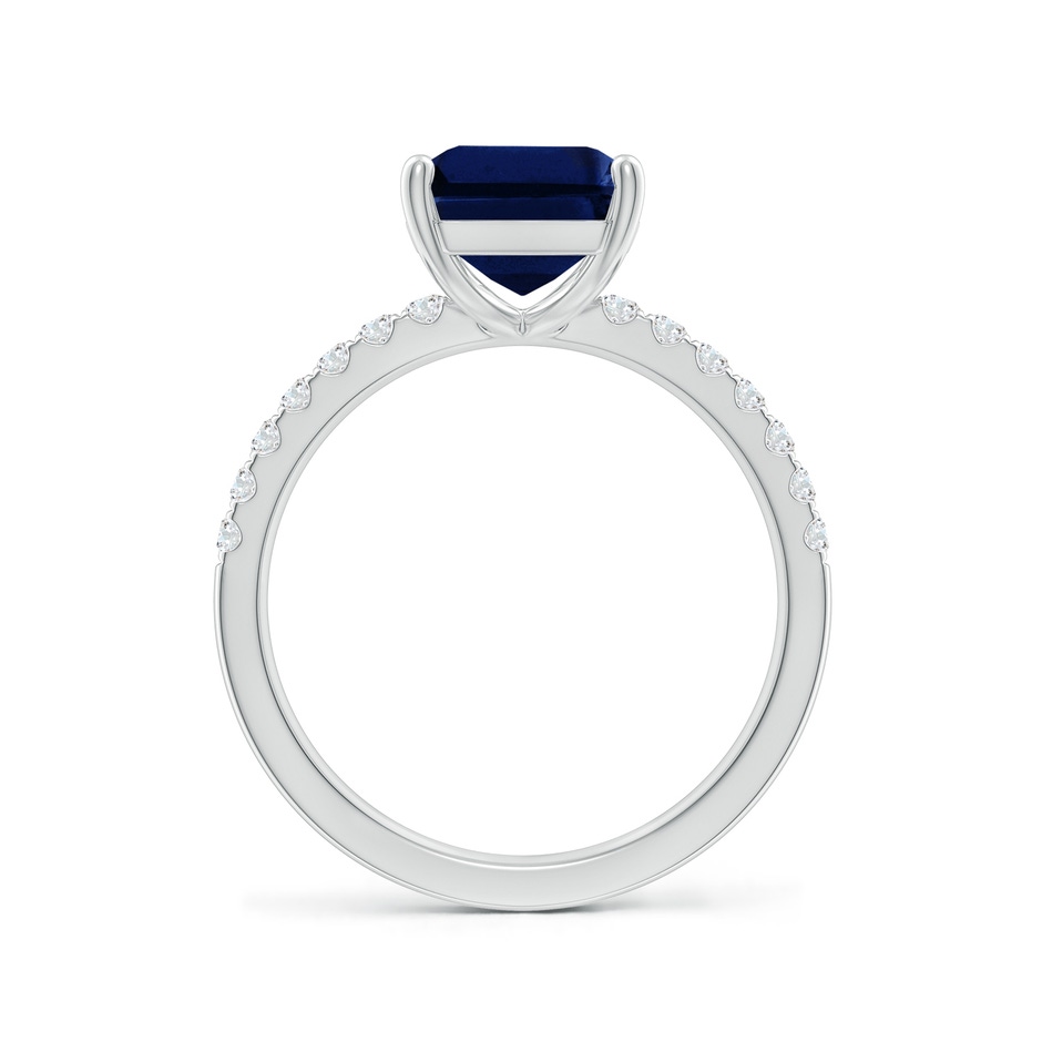 10x8mm AAA Emerald-Cut Blue Sapphire Engagement Ring with Diamonds in P950 Platinum side 199