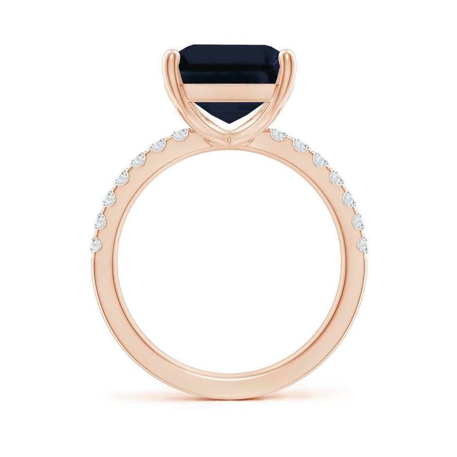 12x10mm A Emerald-Cut Blue Sapphire Engagement Ring with Diamonds in 18K Rose Gold side 199
