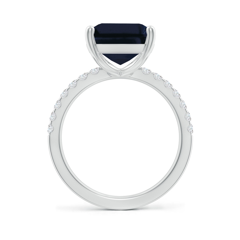 12x10mm A Emerald-Cut Blue Sapphire Engagement Ring with Diamonds in P950 Platinum side 199