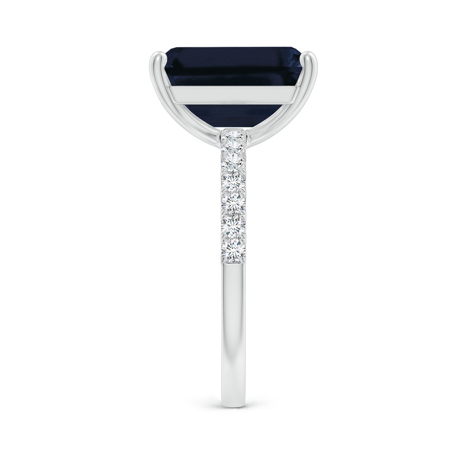 12x10mm A Emerald-Cut Blue Sapphire Engagement Ring with Diamonds in P950 Platinum side 299