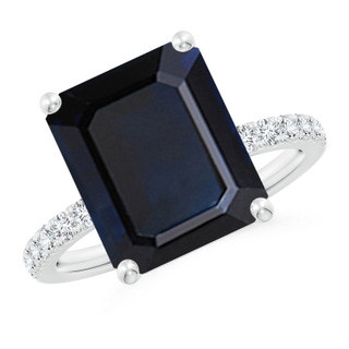 Emerald Cut A Blue Sapphire