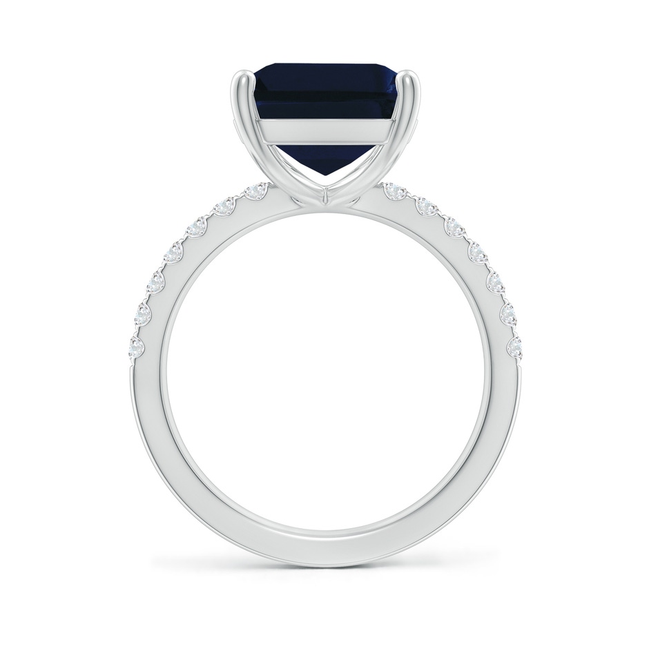 12x10mm AA Emerald-Cut Blue Sapphire Engagement Ring with Diamonds in P950 Platinum side 199