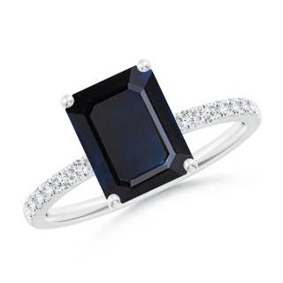Emerald Cut A Blue Sapphire