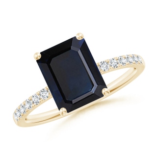 Emerald Cut A Blue Sapphire