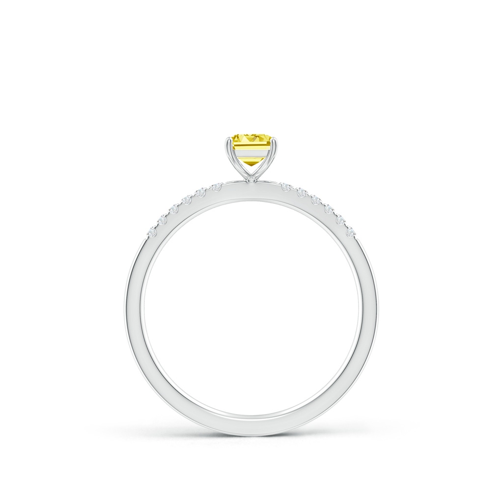 6x4mm AAAA Emerald-Cut Fancy Intense Yellow Diamond Engagement Ring in P950 Platinum - side 199