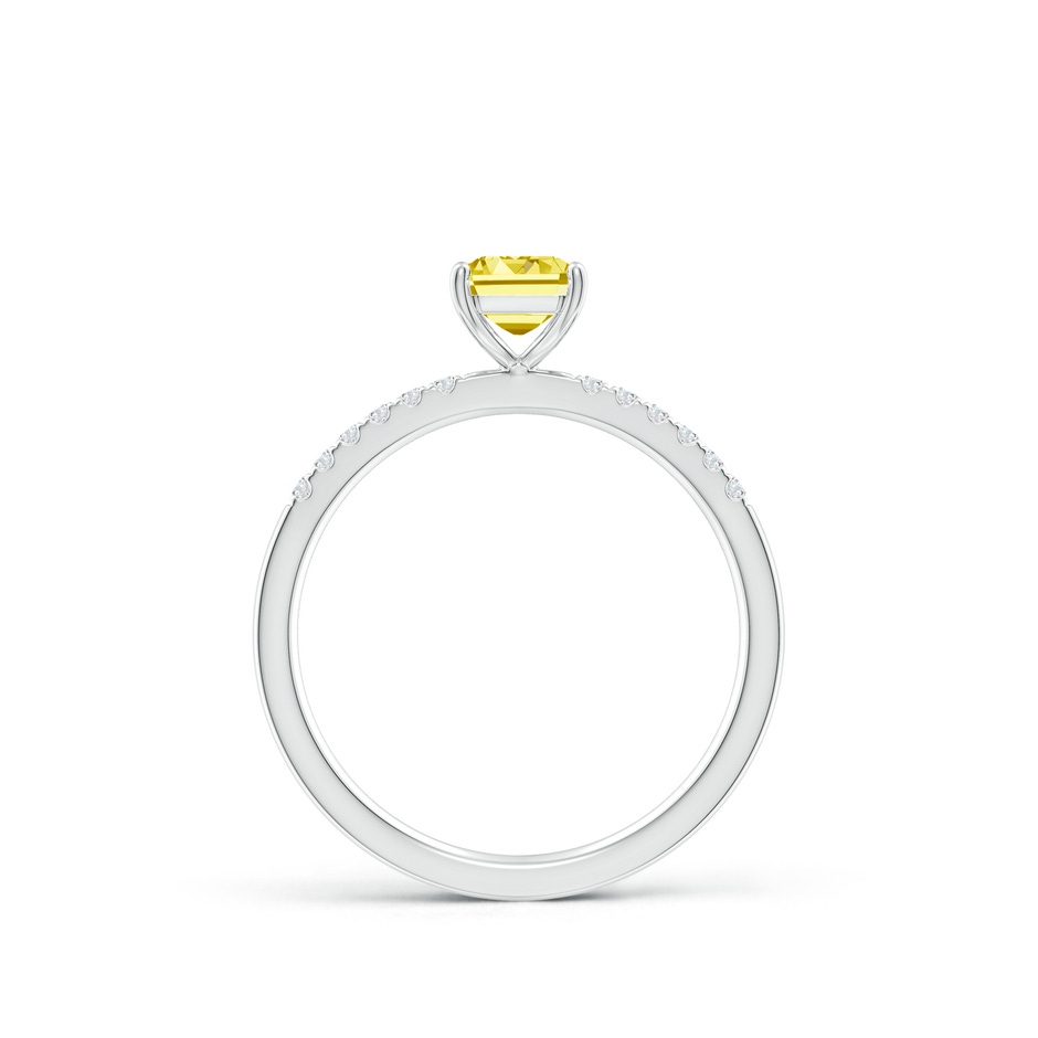 7x5mm AAAA Emerald-Cut Fancy Intense Yellow Diamond Engagement Ring in S999 Silver side 199