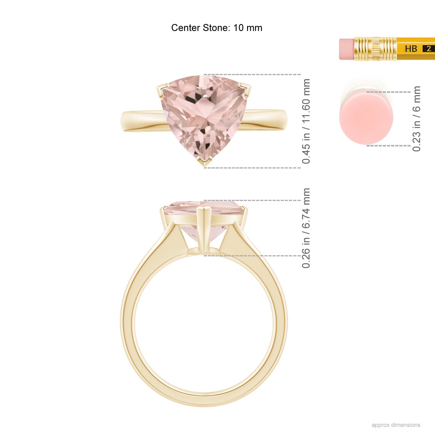 A - Morganite / 2.5 CT / 14 KT Yellow Gold