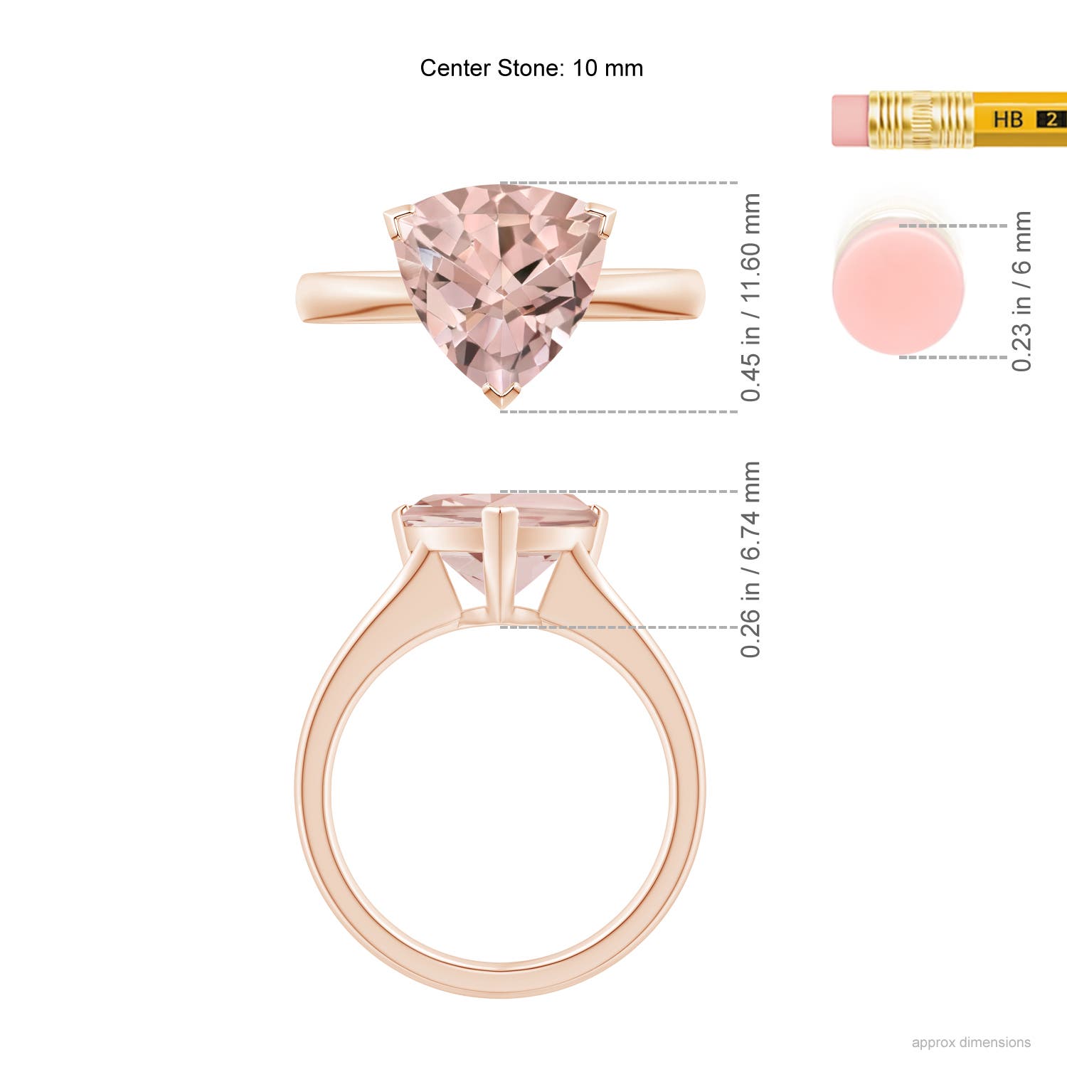 AA - Morganite / 2.5 CT / 14 KT Rose Gold