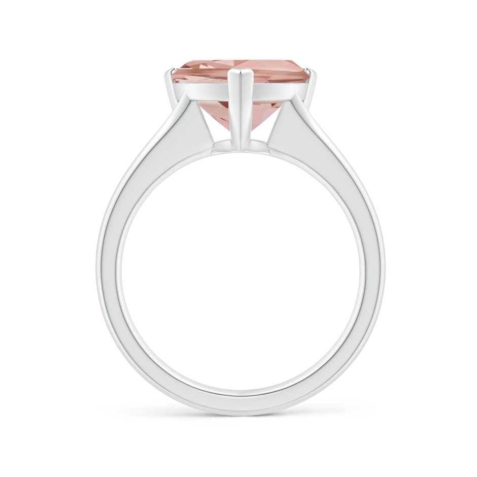 10mm AAAA Trillion Morganite Solitaire Engagement Ring in P950 Platinum side 1