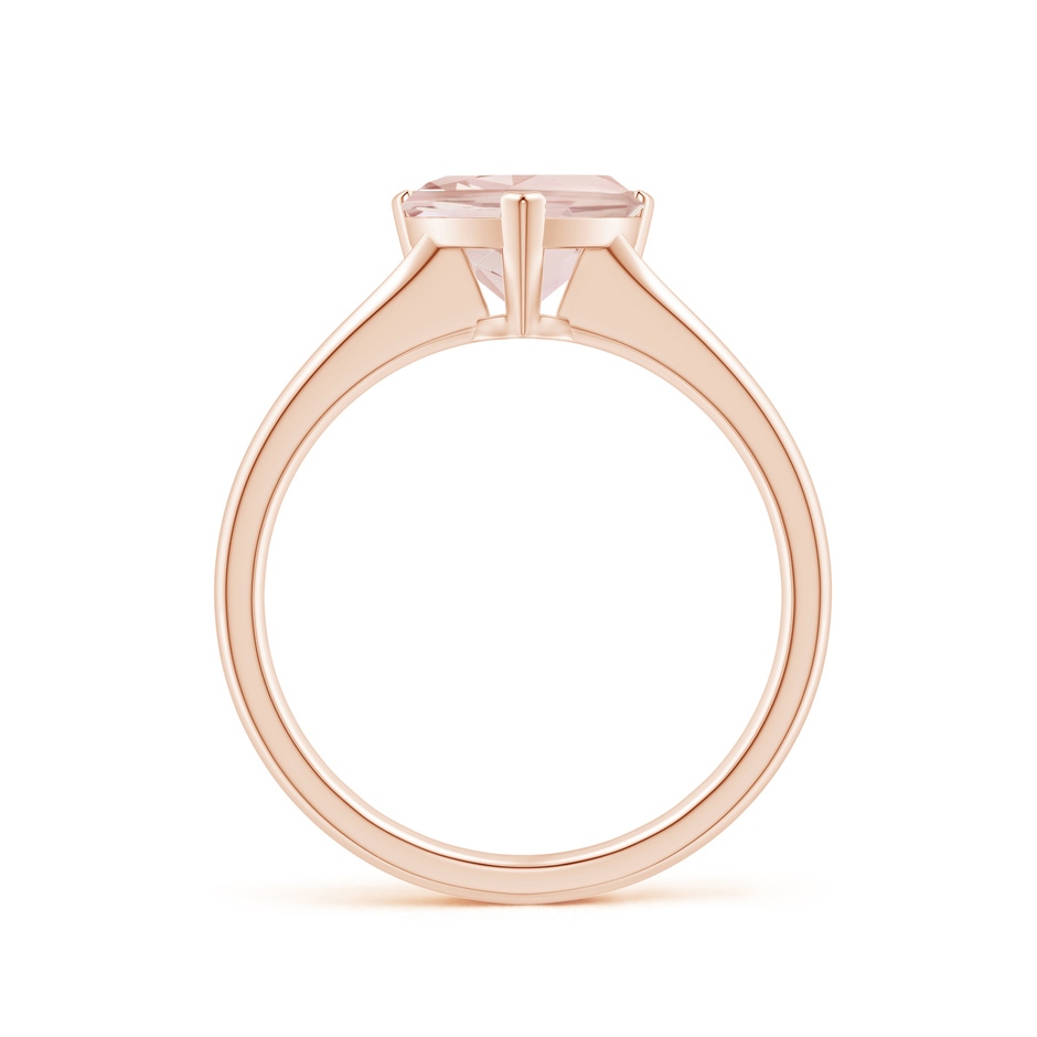 8mm A Trillion Morganite Solitaire Engagement Ring in Rose Gold side 1