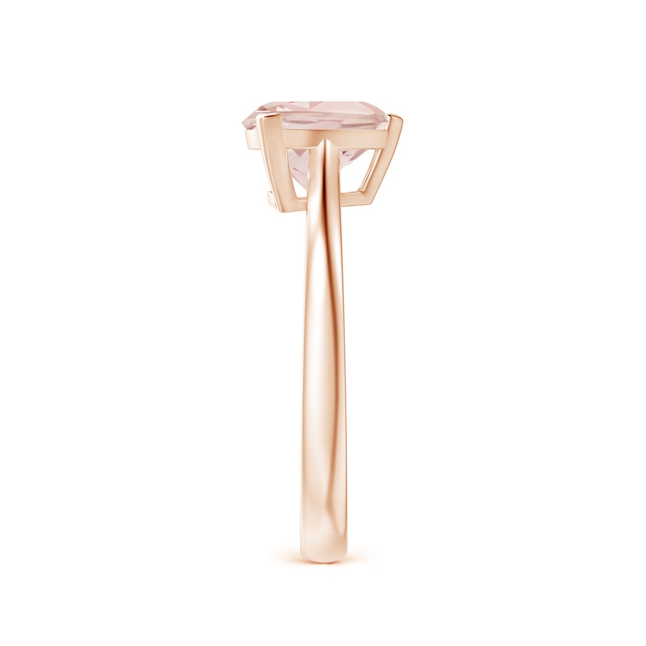 8mm A Trillion Morganite Solitaire Engagement Ring in Rose Gold side 2