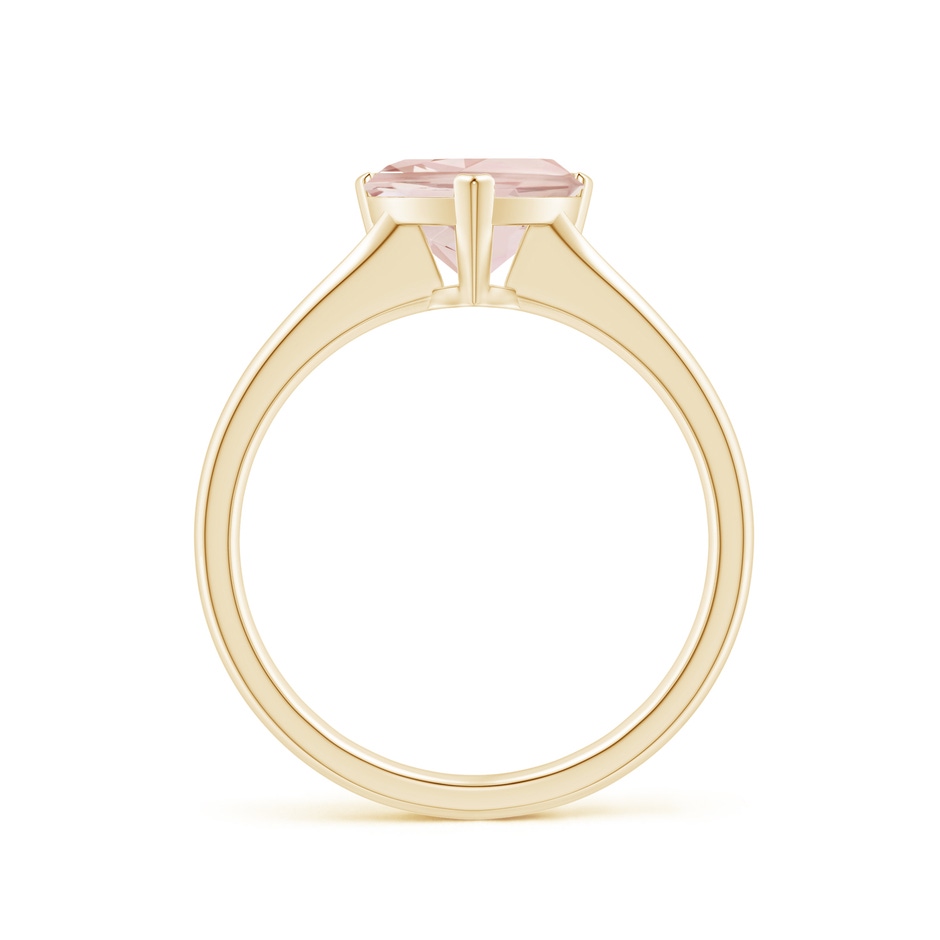 8mm A Trillion Morganite Solitaire Engagement Ring in Yellow Gold side 1