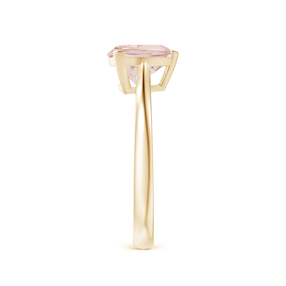 8mm A Trillion Morganite Solitaire Engagement Ring in Yellow Gold side 2
