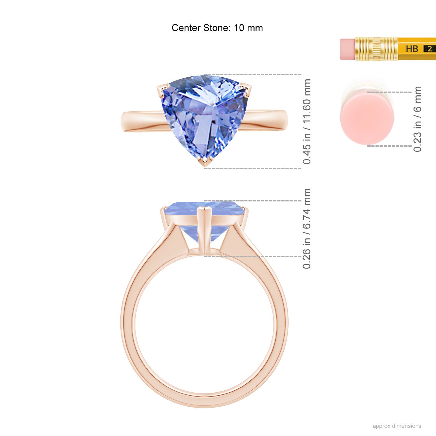 A - Tanzanite / 3 CT / 14 KT Rose Gold