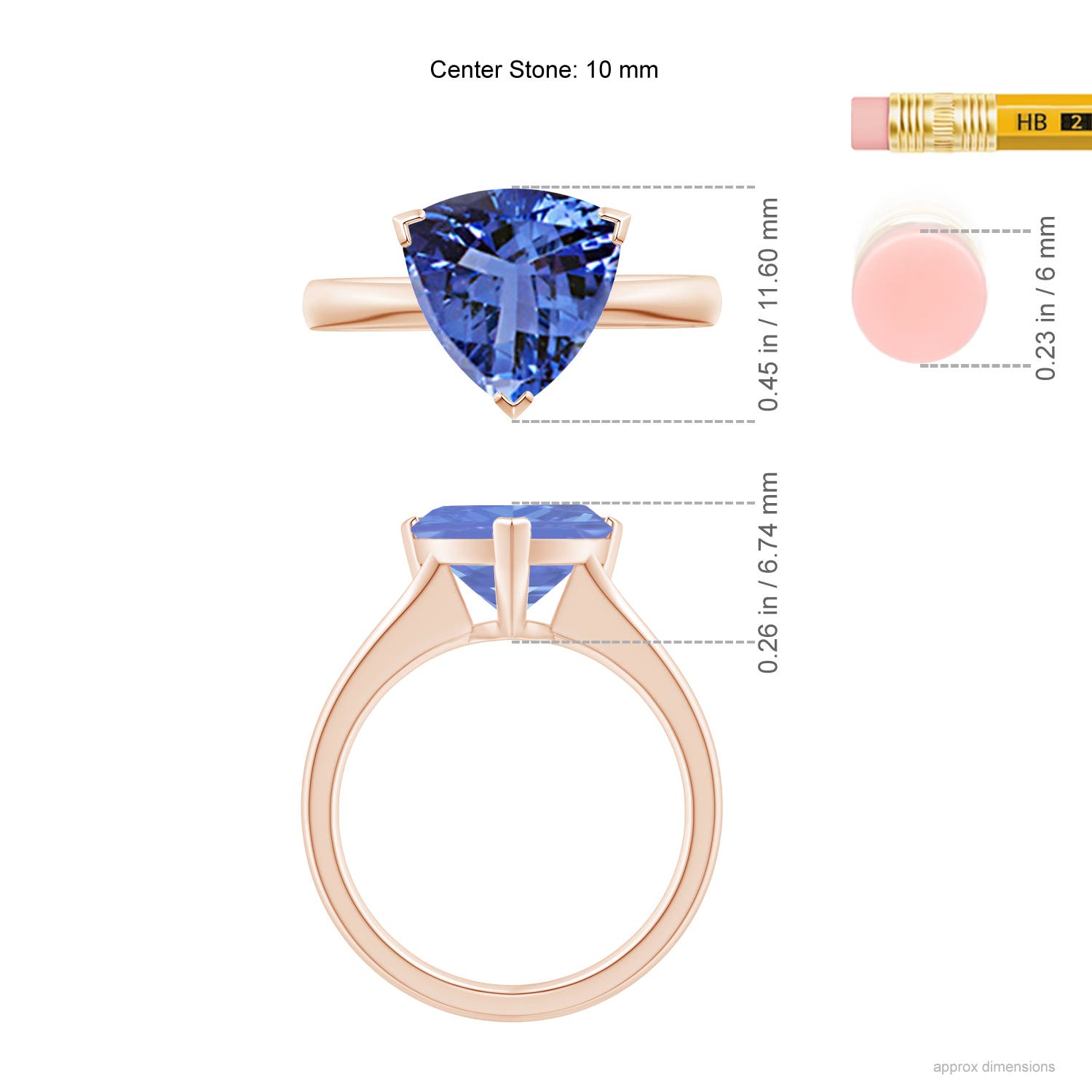 AA - Tanzanite / 3 CT / 14 KT Rose Gold