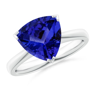 10mm AAAA Trillion Tanzanite Solitaire Engagement Ring in P950 Platinum